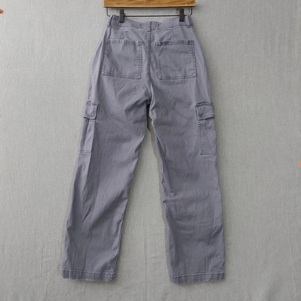 Hollister Women Y2K Gray Utility Cargo Pants High Rise Straight Leg Size 3S / 2S